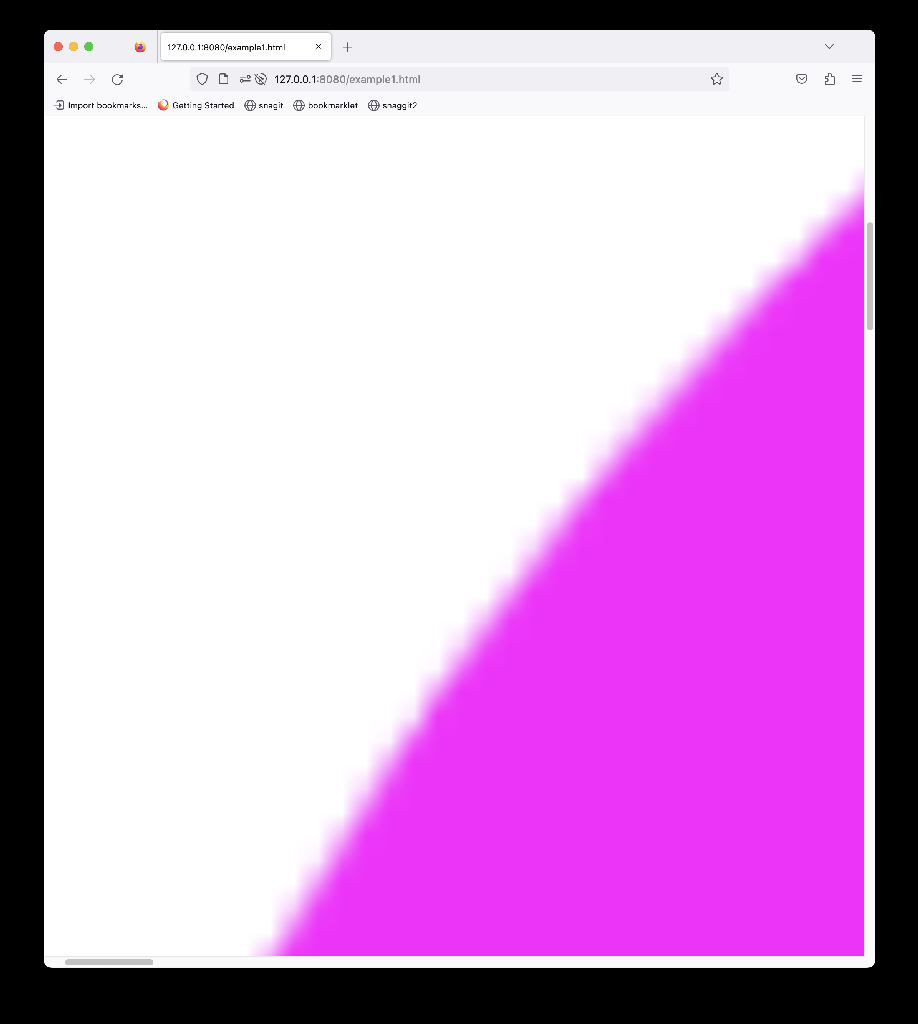 Oversized magenta circle on a white canvas